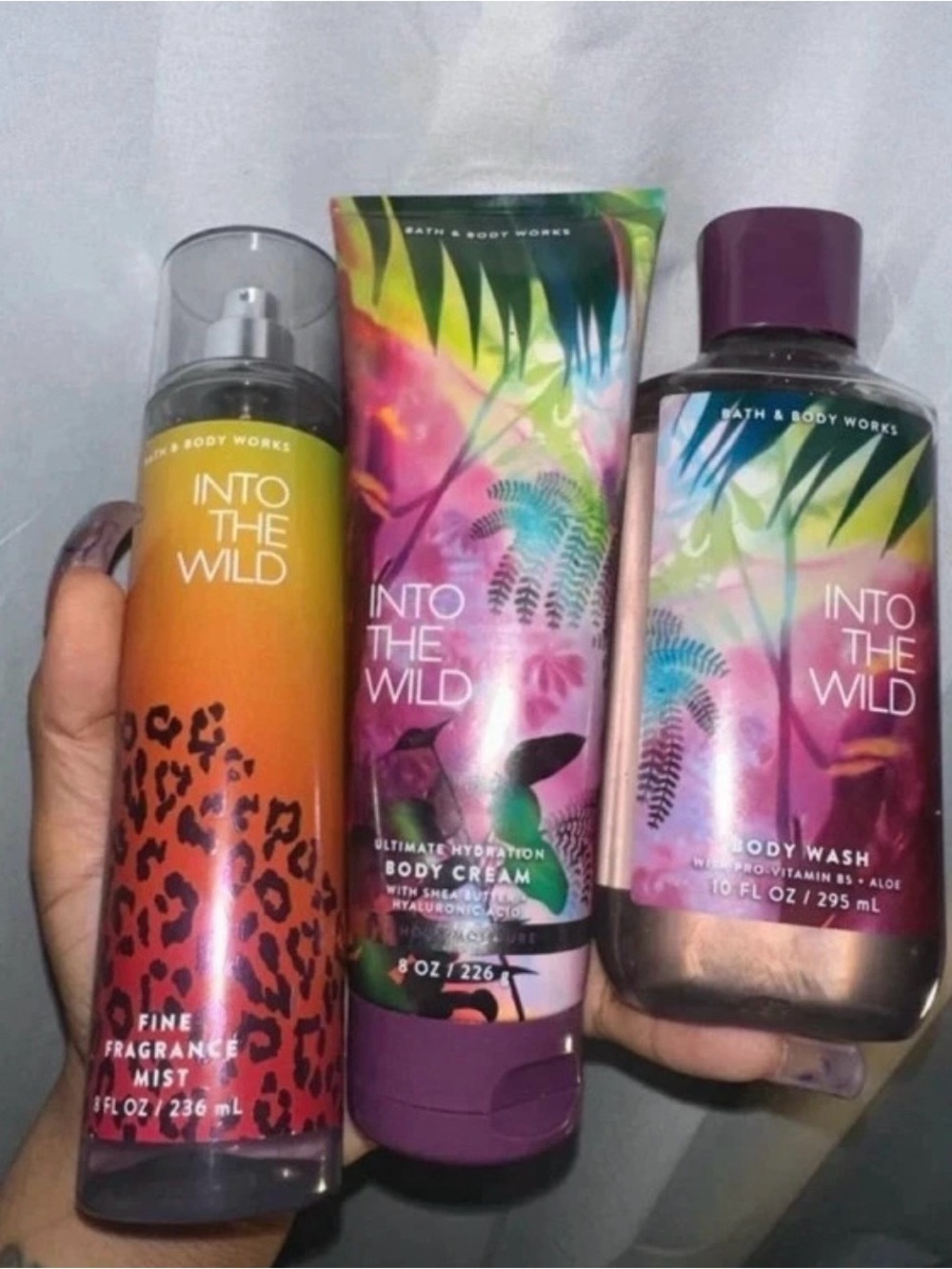 Bath & Body Works Into The Wild Body Wash, Mist & Cream - Purple, Pink, Orange